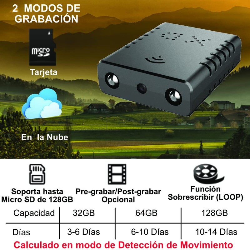 ZINKER Micro Cámara Espia Inalambrica WiFi Ful HD 1080P Mini