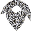 styleBREAKER 01020045 Women's Cotton Muslin Triangle Scarf with Leopard Pattern,