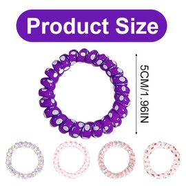 LONZIKP Pack of 12 Spiral Hair Bobbles, Telephone Cable Hair Bobbles, Elastic Hair Band, Phone Cable for Girls and Women (Multi-Colour)