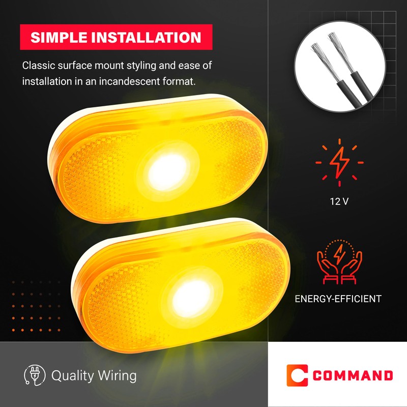 Command Electronics 12V Incandescent Surface Mount Clearance Light – Modern