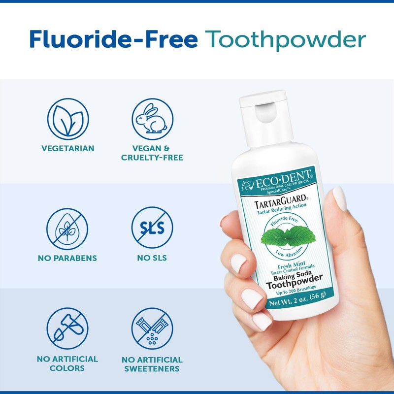 Eco-Dent TartarGuard Baking Soda Toothpowder - Enzyme Cleaning Action for