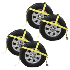 US Cargo Control Adjustable Tow Dolly Strap, Car Dolly Strap with 2 Inch Top Strap and Twisted Snap Hook End Fitting, Great for Tow Dolly Car Hauling, 3,333 Pound Working Load Limit, 4 Pack