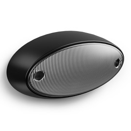 Safoner LED RV Porch Light Exterior Oval- 1400LM Bright White & Amber Switchable Lighting, IP67 Waterproof Aluminum Exterior Fixture- 12V Outdoor Light for Travel Trailer, Camper, Motorhome (Black)