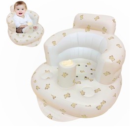 Vlecexs Aufblasbarer Baby Sitzhilfe für Babys ab 3-36 Monaten, Inflatable Baby Seat, Baby-Bodensitze zum Aufsitzen, PVC Baby-Sitze für Kleinkinder, Aufblasbarer Babys-Stuhl mit Eingebauter Luftpumpe
