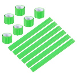 PATIKIL Reflective Slap Bands, 12 Pcs Reflector Band Snap Bracelet Armbands High Visibility Safety Reflectors Wrist Strap Strips for Night Jogging Cycling Running Hiking, Green