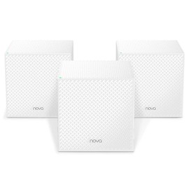 Tenda Nova Mesh WiFi System MW12 - Covers up to 6000 sq.ft - Tri-Band AC2100 Whole Home WiFi Mesh System - Gigabit Mesh Router for 100+ Devices - Dual-Band Mesh Network - 3 Gigabit Ports - 3-Pack