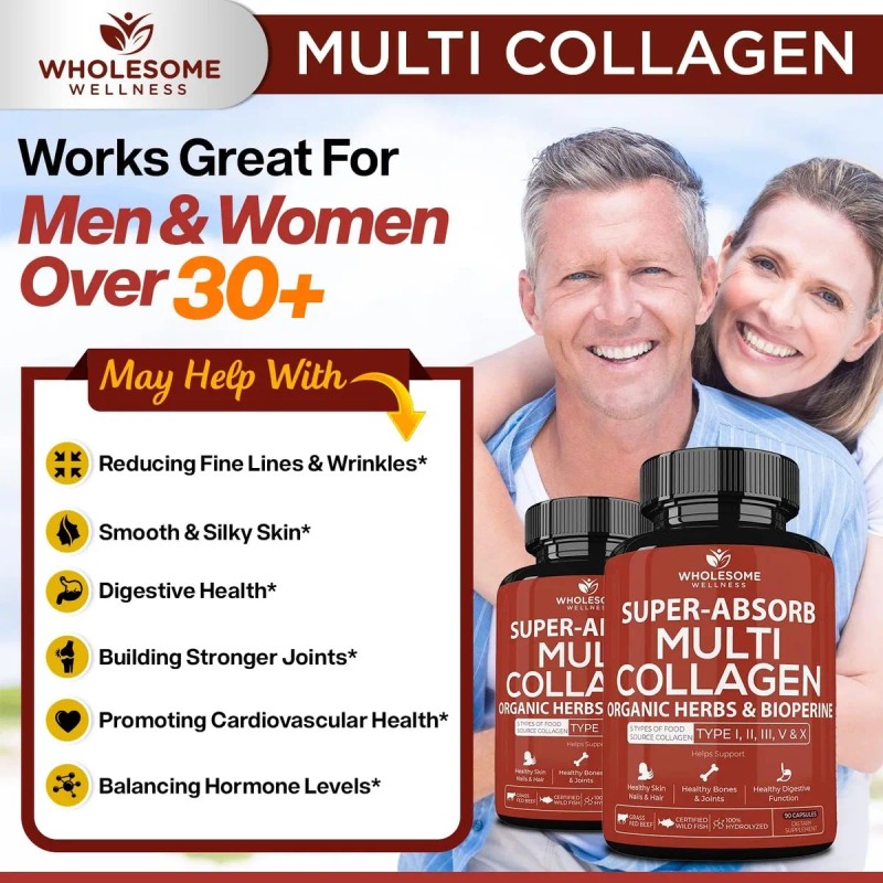 Wholesome Wellness Super-absorb Multi Colgeno 90 Caps Sin Sabor