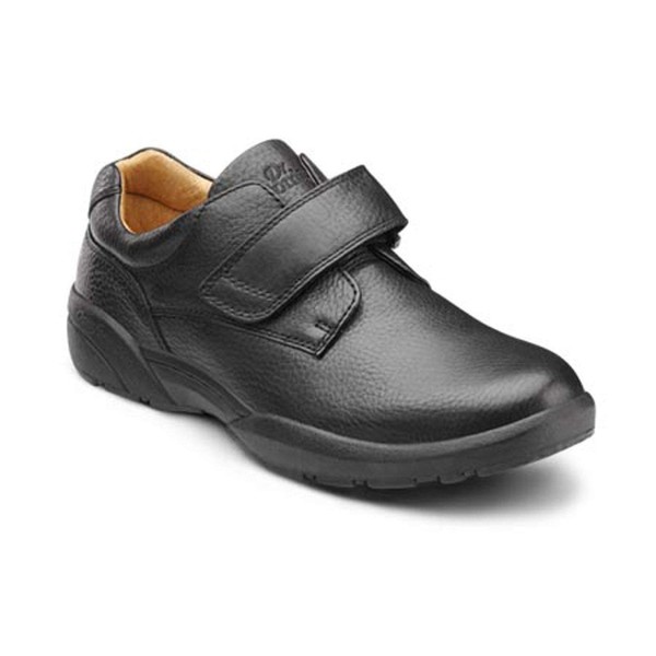 Dr. Comfort William Black Diabetic Shoes for Men-Easy Off with