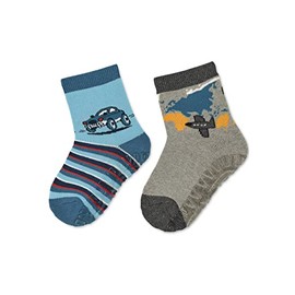 Sterntaler Baby Boys FLI Air Twin Pack Car + Planet Socks, mid-blue