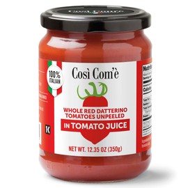 Cosi Come - Datterini Tomatoes in Juice (12.354 oz) 350 g, Low-acid, No additives, No preservatives, 100% Natural, Non-GMO, Product of Italy