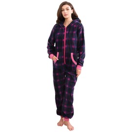 Dodheah Unisex Adult Onesie Women Men Pajamas Zipper Jumpsuit Hooded One Piece Sleepwear Family Christmas Costume, Blue Rose, X-Large