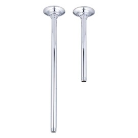 HomeStock Boldly Bohemian Ceiling-Mounted Shower Arm with Polished Chrome Finish, 17" Length, 2 mm Tube Thickness, 1/2" IPS Connection, Flange Included