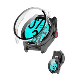 NOUKAJU Case for Ticwatch Pro 5 Enduro, Protective Cover Smart Watch,Built-in 9H Tempered Glass Film, Hard PC,Easy to Install,Screen Protector for Ticwatch Pro 5 Enduro(Clear)