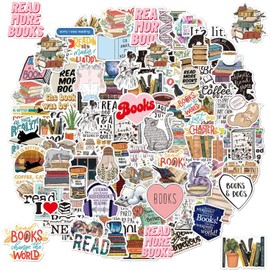 200PCS Reading Stickers, Lovers Book Stickers, Motivational Quote Stickers Packs for Kids Students Teachers Bookish, Vinyl Waterproof Cute Decals for Book Laptops Skateboard