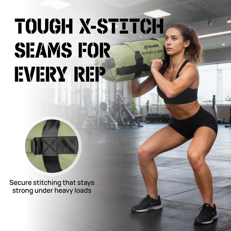 Yes4All Sandbags for Working Out, Unfilled Adjustable Sand Bags for