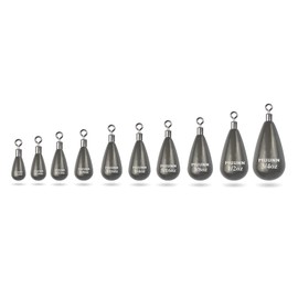 MUUNN 10 Pack Tungsten Free Tear Drop Shot Weights, Fishing Sinkers Kit for Drop Shot Rig, 97% Density Tungsten Fishing Weights (3/64oz - 10 Pack, No Chip Green Pumpkin)