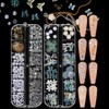 3D Nail Charms, 3D Acrylic Butterfly White Flowers Nail Charms,
