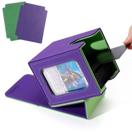 Deck Case, Traffic Case, Push Window, Holds 100 Cards, Appraisal Design, Double Layer, Triple Sleeve, Vertical Insert, 2 Dividers, Leather Display