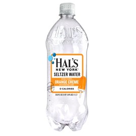 Hal's New York Seltzer Carbonated Flavored Sparkling Water, Zero Sugar, Zero Calorie, Zero Carbs, 1 Liter (Pack of 15, Orange Creme)