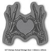 'Skeleton Hands Heart Sign' Rubber Stamp - Unmounted Design for