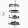 LCORMAG Shower Caddy Corner Tension Pole, 4 Tier Adjustable Corner