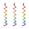 Relaxdays, Set of 3 Rainbow Wind Spirals, Hanging, H x