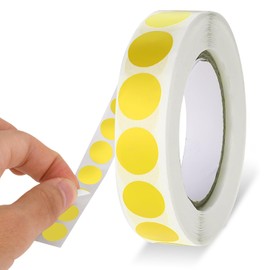 1000 Pcs 13mm Yellow Round Stickers Color Coding Label Yellow Dot Stickers Waterproof Circle Stickers for Office Shop Home Classroom Marking