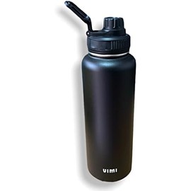 Botella Térmica Para Agua Fría Caliente 940ml Termo De Acero Inoxidable Sin BPA, Aislamiento de Doble Pared, Fría 24 horas, Caliente 12 horas (NEGRO)