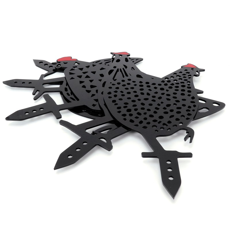 5Pcs Chicken Stakes Set Acrylic Animal Shape Statues Decoration for