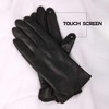 Womens Leather Gloves Winter Driving Gloves (Black, Medium (Wool Lining))