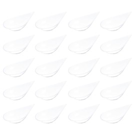 GALPADA Plastic Appetizer Spoons 40pcs Tear Drop Mini Appetizer Plates Disposable Tasting Spoon Dessert Dishes Catering Supplies for Holiday Birthday Party Transparent