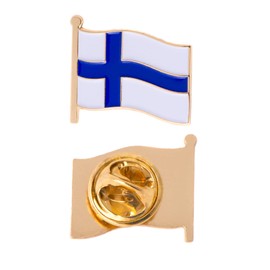 Finland Country Flag Lapel Pin Enamel Made of Metal Souvenir Hat Men Women Patriotic Finnish (Waving Flag Lapel Pin)