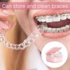 Denture Box,Portable False Teeth Container,Denture Case with Strainer for Soaking/Cleaning,Denture