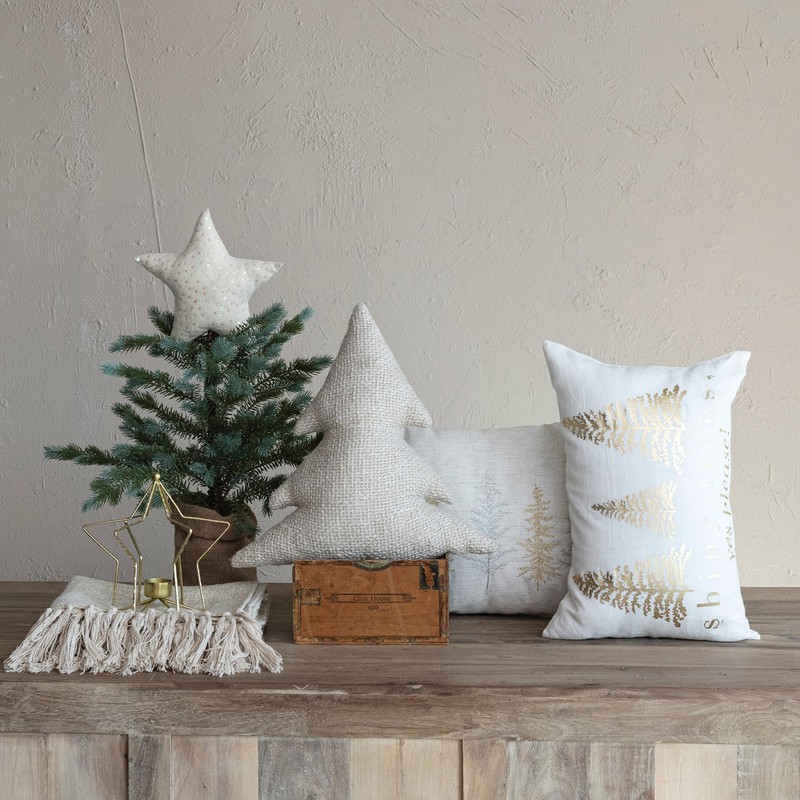 Creative Co-Op, Natural Cotton Tree Shaped Pillow