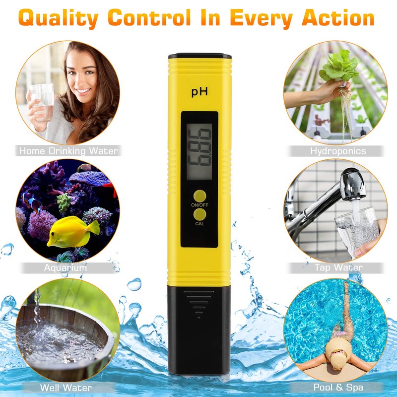 PH Meter for Water Hydroponics Digital PH Tester Pen 0.01