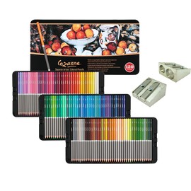 JERRY'S ARTARAMA 120 Watercolor Pencils Set with Sharpener - Soft Lead Colored Pencils for Adults, Professional Coloring Pencils for Adult Coloring Books and School Supplies