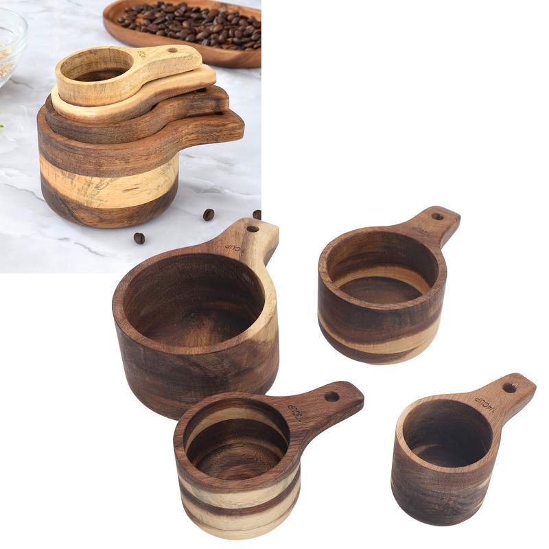 4PCS Measuring Cups Set Clear Scale Comfortable Handle Rounded Edges