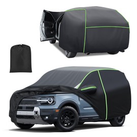 Cartist Full Car Cover Fits for Ford Bronco Sport 2021-2025 2026 Accessories All Weather Car Covers Outdoor for Bronco Sport Waterproof UV Protection with Zipper & Reflective Safety Strips