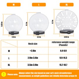 Cat Transparent Muzzle with Breathable Hood, Adjustable Kitten Astronaut Helmet Prevent from pet Biting Chewing Grooming Hoqqf, Ball Mask for Aggressive Cat(L)