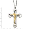 Jewelry Stores Network Gold Steel Crucifix Cross Pendant Necklace Christian