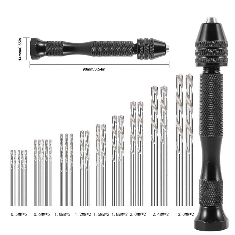 Lylxienty Mini Hand Drill Bit Set 36PCS, Precision Pin Vise