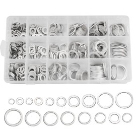 Beenlen 540 Pcs Aluminum Flat Washer, Automotive Oil Drain Plug Gasket Includes Metric 18 Sizes-M6 M8 M10 M12 M14 M16 M18 M22 M24