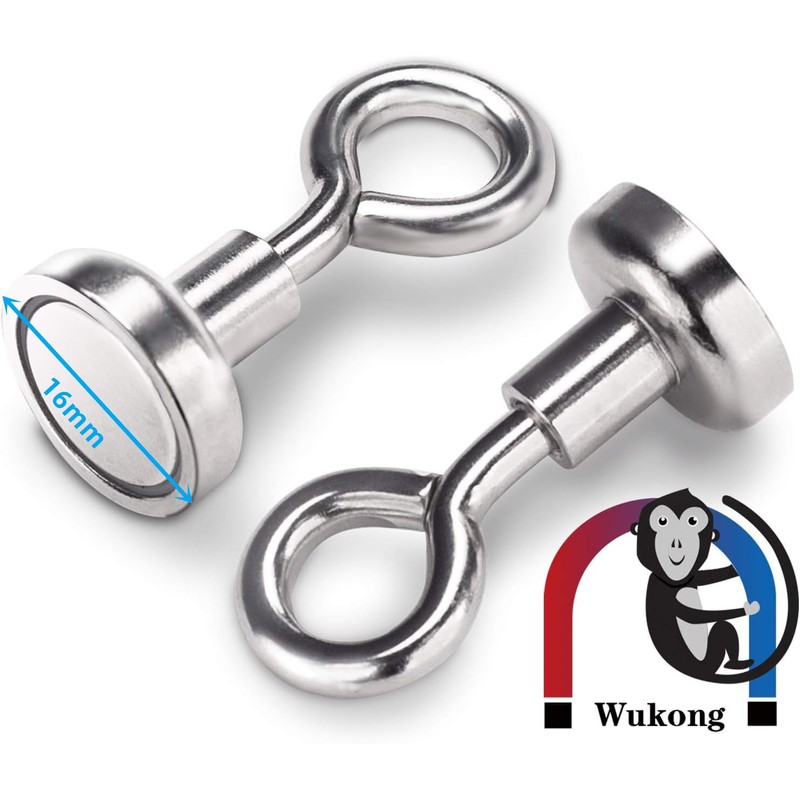 Wukong Pack of 10 Nodym Magnets with Hooks, 9 kg