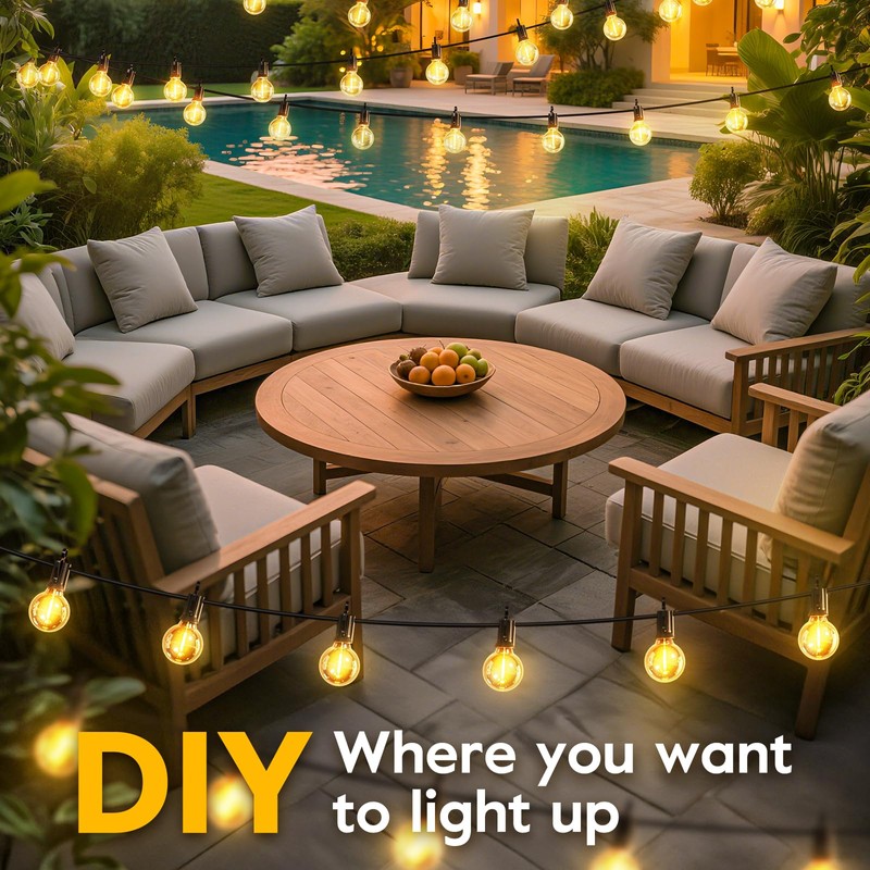 Minetom Solar Outdoor Lights - 38Ft 15 LED Waterproof Solar