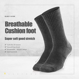 SOX TOWN Unisex Cushion Crew Training Athletic Socks Men & Women with Combed Cotton Moisture Wicking Breathable Performance(Grey M)