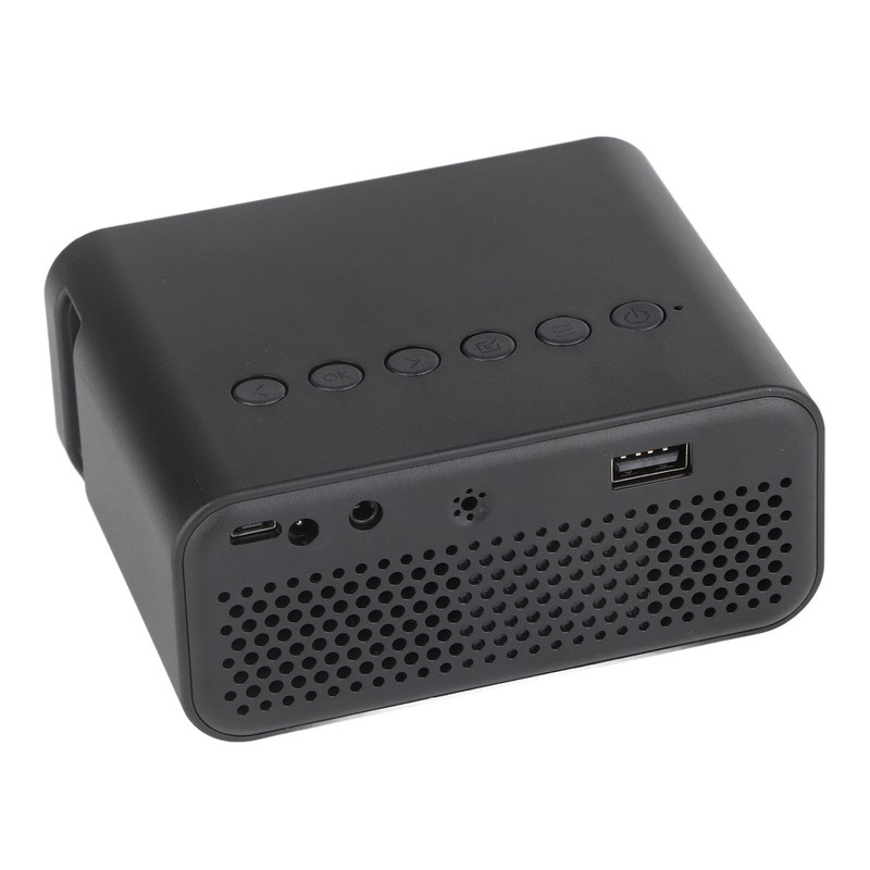 Mini Projector Black 1920x1080 Remote Control Inbuilt Speaker USB Powered