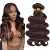 Dokksiiia Body Wave Bundles Human Hair Color 4 Dark Brown