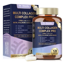 Totaria Colageno 18 En 1  Acido Hialuronico 120 Capsulas Sin Sabor                                                                                    