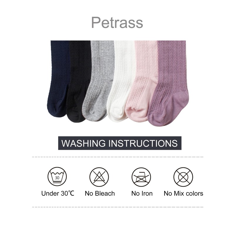 Medias de punto para bebé con pies completos sin costuras