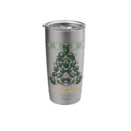 Oh Liftmas Tree Kettlebell Gym Ugly Christmas Sweater Stainless Steel Insulated Tumbler
